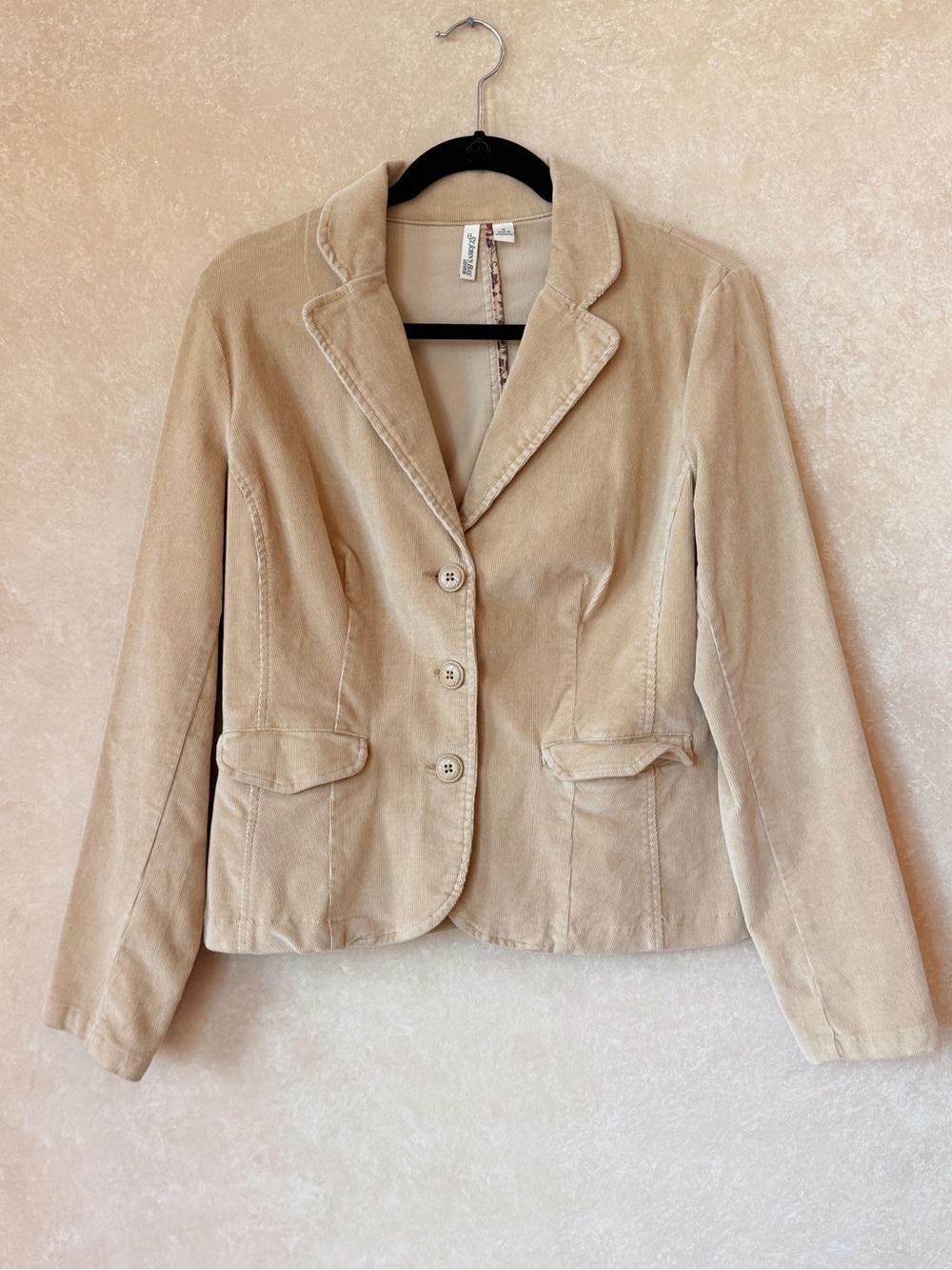 St. John’s Bay Beige Stretch Corduroy Blazer Size Medium